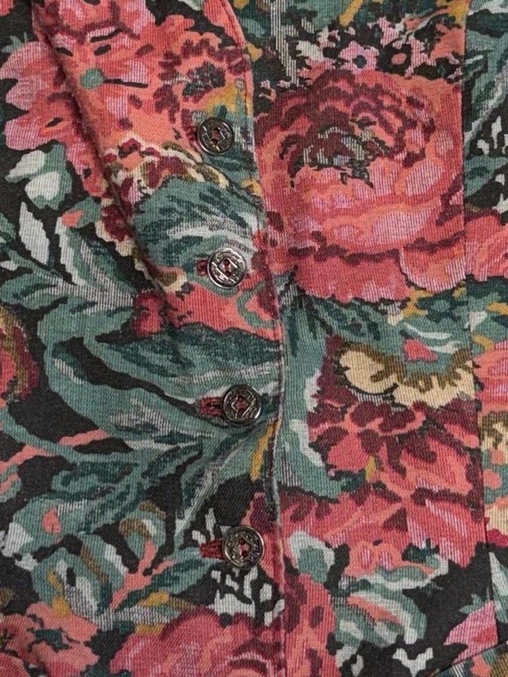 Vintage 90’s Floral Tapestry Vest Women’s Small Cottagecore Grandma Festival - Picture 2 of 5